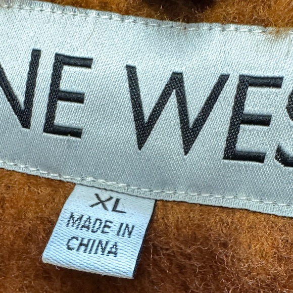 Nine West Burnt Orange & Black Plaid Teddy Jacket shacket EUC XL - Picture 10 of 16